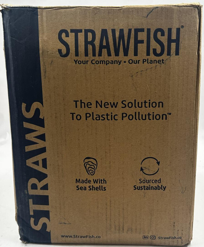 STRAWFISH BLACK COLORED 5000 JUMBO COCKTAIL STRAWS 10 BAGS OF 500 5.75 INCH 8MM