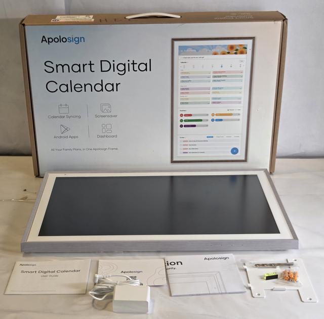 APOLOSIGN SMART DIGITAL CALENDAR 27" WALL MOUNTABLE PLANNER TEAK FA2769T