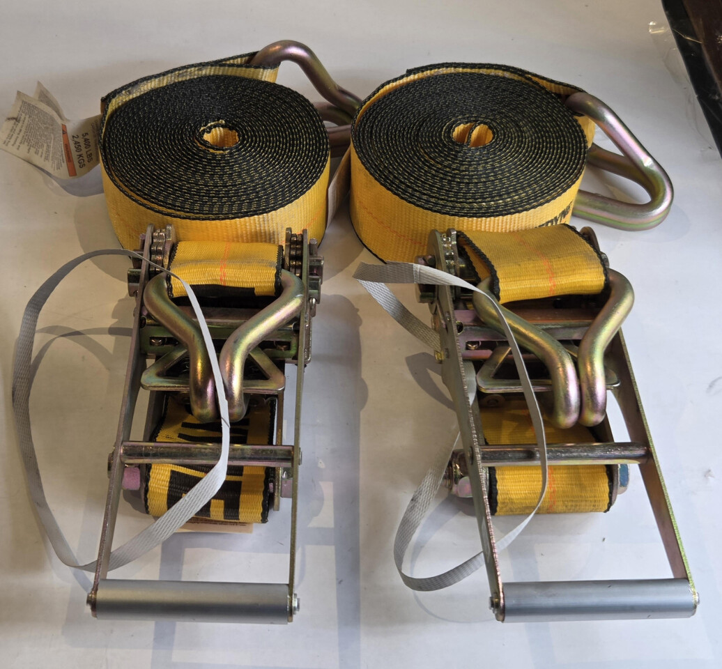 KINEDYNE 3"X30" RATCHET STRAP 5400 LBS LOAD WITH WIRE HOOKS YELLOW