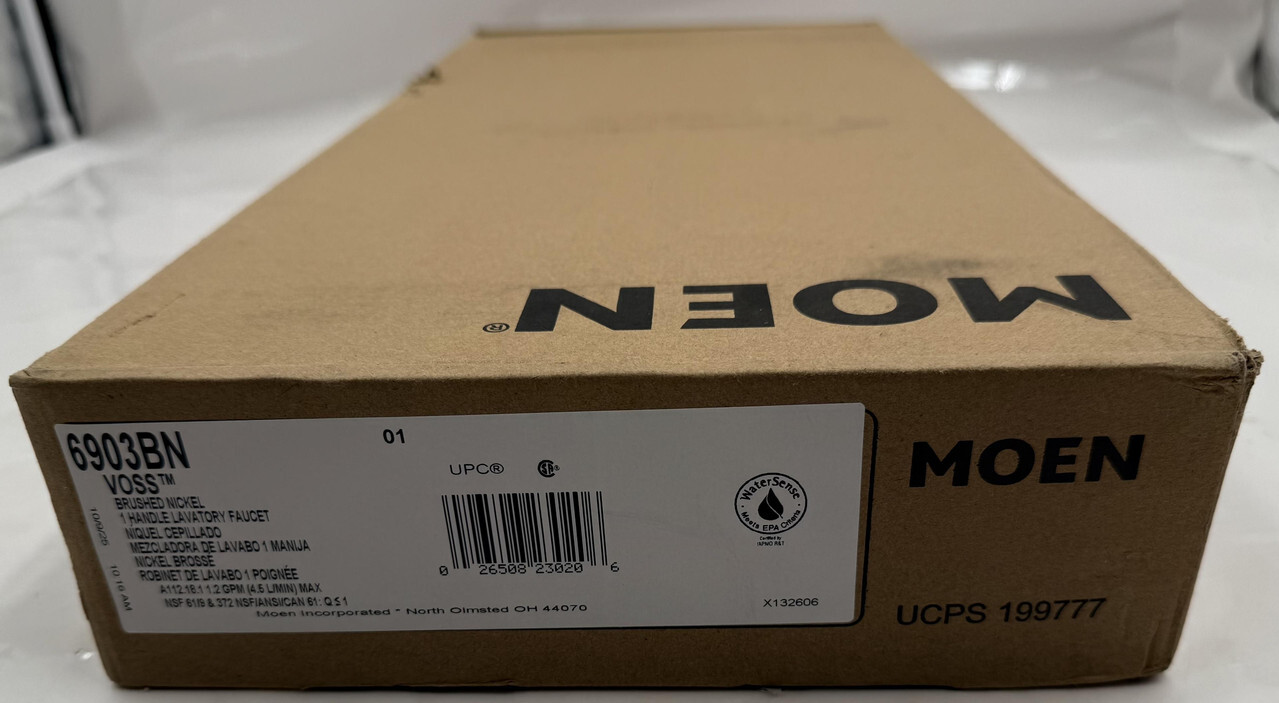 MOEN 6903BN VOSS BRUSHED NICKEL SINGLE HANDLE SINGLE HOLE BATHROOM FAUCET