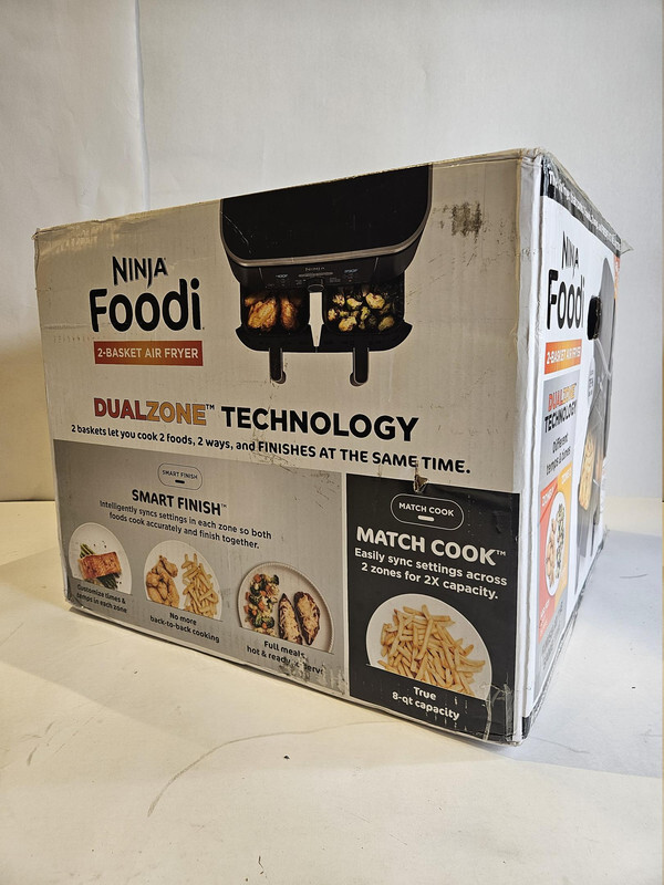 NINJA FOODI AD150 2-BASKET AIR FRYER 6-IN-1 8-QT WITH DUALZONE TECHNOLOGY