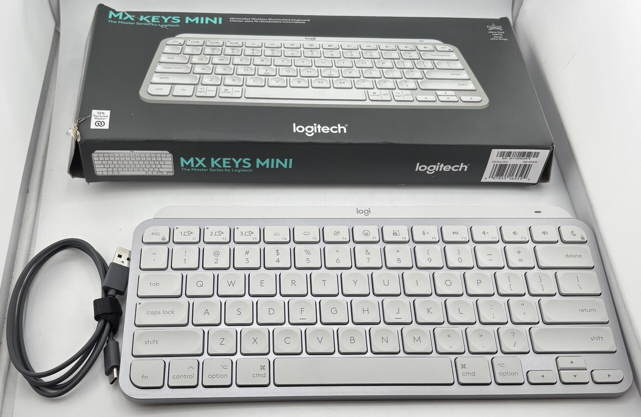 LOGITECH MX KEYS MINI YR0084 WHITE MINIMALIST WIRELESS ILLUMINATED KEYBOARD
