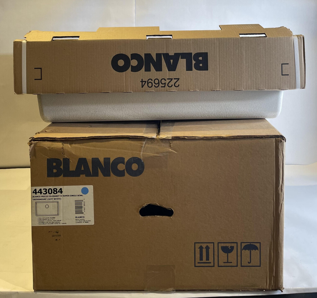 BLANCO 32" 443084 PRECIS SILIGRANIT II SOFT WHITE SUPER SINGLE BOWL UNDERMOUNT