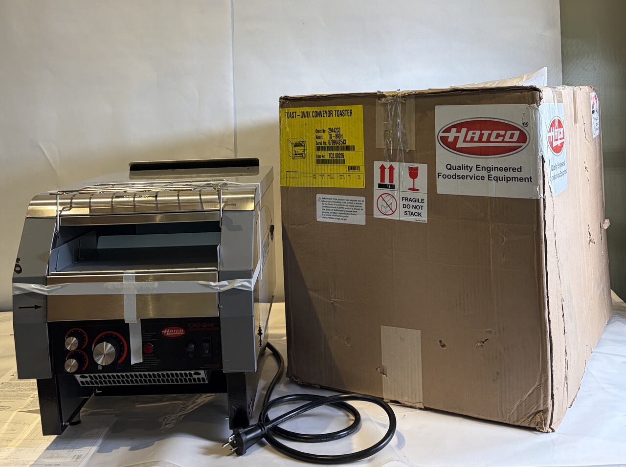 HATCO TQ-800H TOAST QWIK CONVERY TOASTER 3" OPENING 208V NEW