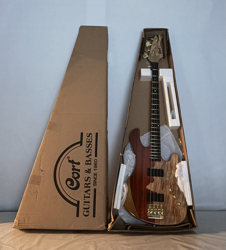 CORT RITHIMIC NAT JEFF BERLIN SIGNATURE 4 STRING ELECTRIC BASS PADUCK SPALTED