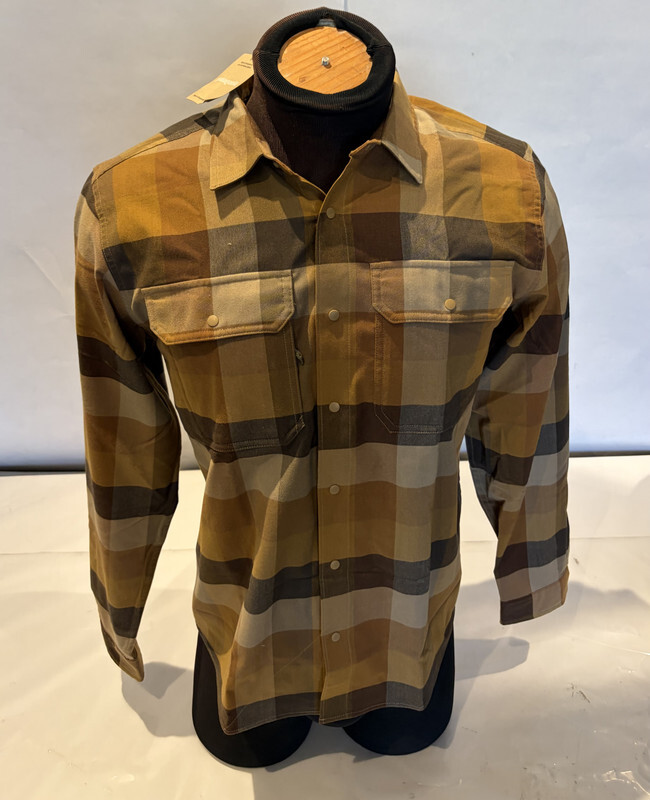 PATAGONIA 41606 MEN'S CANYONITE FLANNEL SHIRT SIZE MEDIUM TRAIL RIDGE NEST BROWN