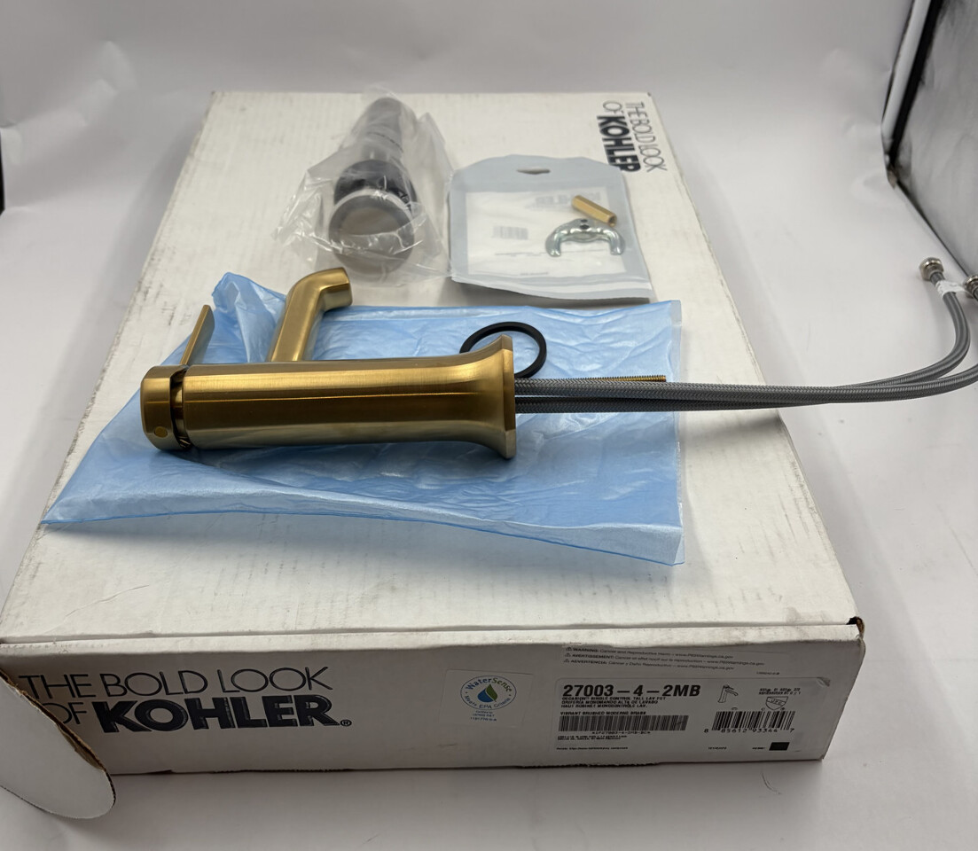 KOHLER OCCASION 27003-4-2MB SINGLE CONTROL TALL FAUCET BRUSHED BRASS
