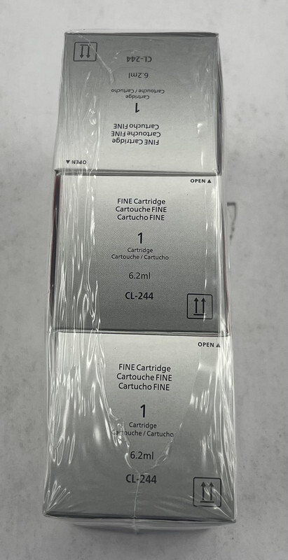 3 PACK CANON PIXMA CL-244 FINE CARTRIDGE GENUINE 3 COLORS