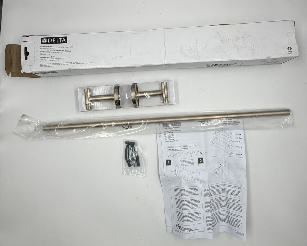 DELTA GENUINE 759240-CZ TOWEL BAR 24" FINISH CHAMPAGNE BRONZE NEW