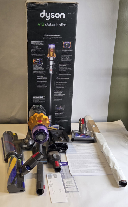 DYSON V12 DETECT SLIM STICK CORDLESS VACUUM WITH LCD RUNTIME DISPLAY