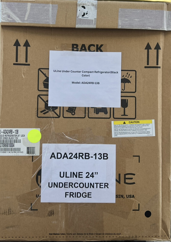 ULINE UNDER COUNTER COMPACT 24"REFRIGERATOR IN BLACK 115V ADA24RB-13B