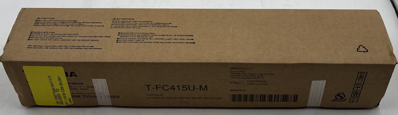 TOSHIBA GENUINE T-FC415U-M ORIGINAL MAGENTA TONER CARTRIDGE