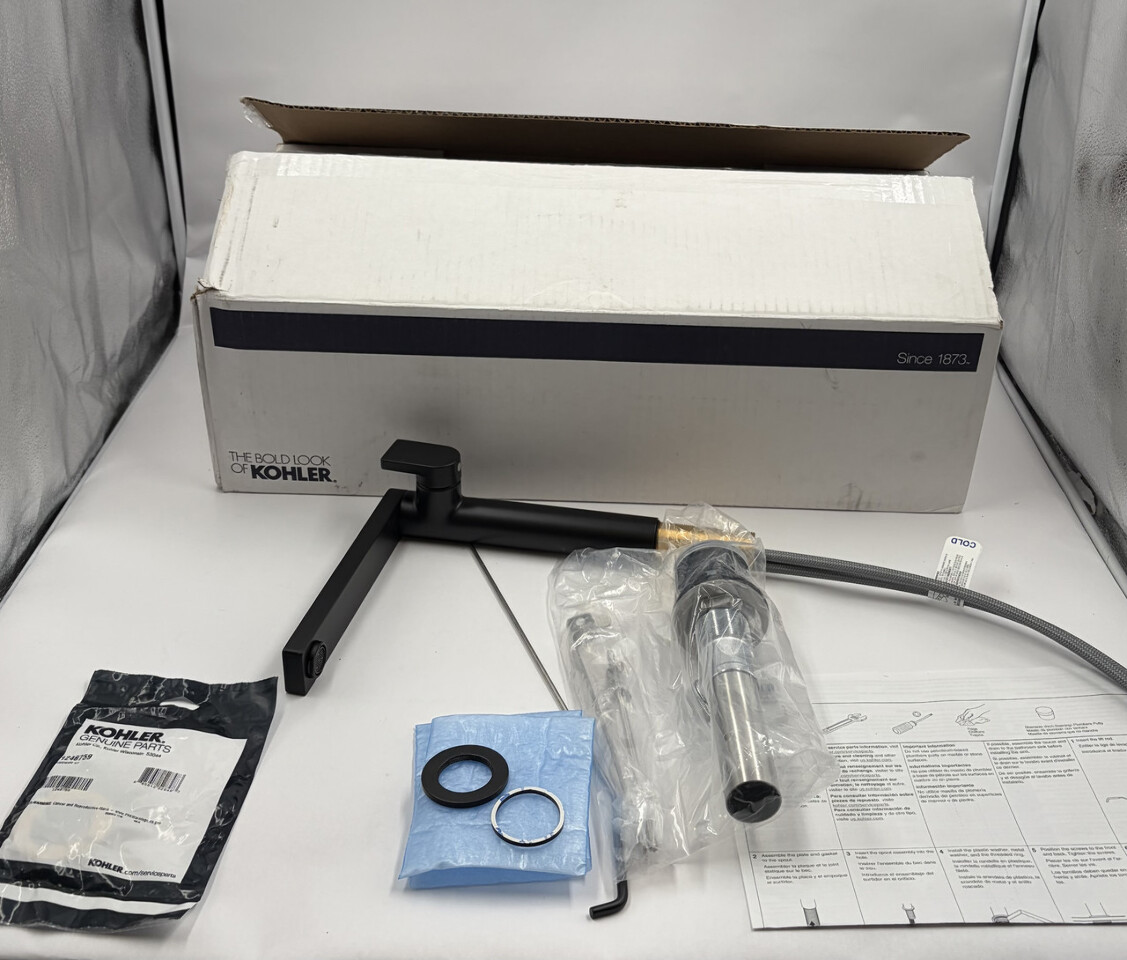 KOHLER 73168-4-BL COMPOSED TALL SINGLE-HANDLE BATHROOM FAUCET  MATTE BLACK