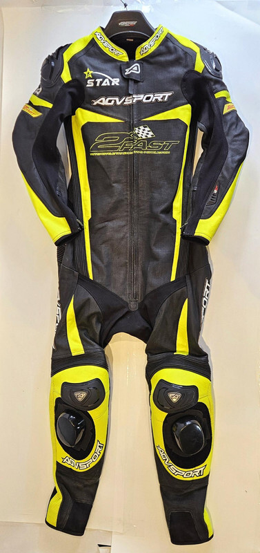 AVGSPORT MONZA R ONE-PIECE RACING SUIT NEON YELLOW-BLACK S52