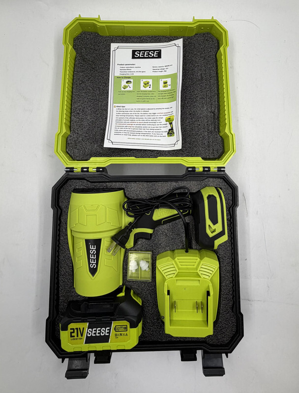 SEESE STORM MACHINE 21V CORDLESS HANDHELD LEAF BLOWER W/ BATTERY & CHARGER