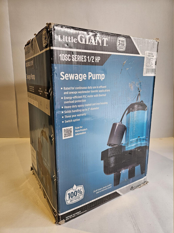 LITTLE GIANT 511432 10SC-CIM SEWAGE PUM 10SC SERIES 1/2 HP 7200 GPH 20 FEET CORD