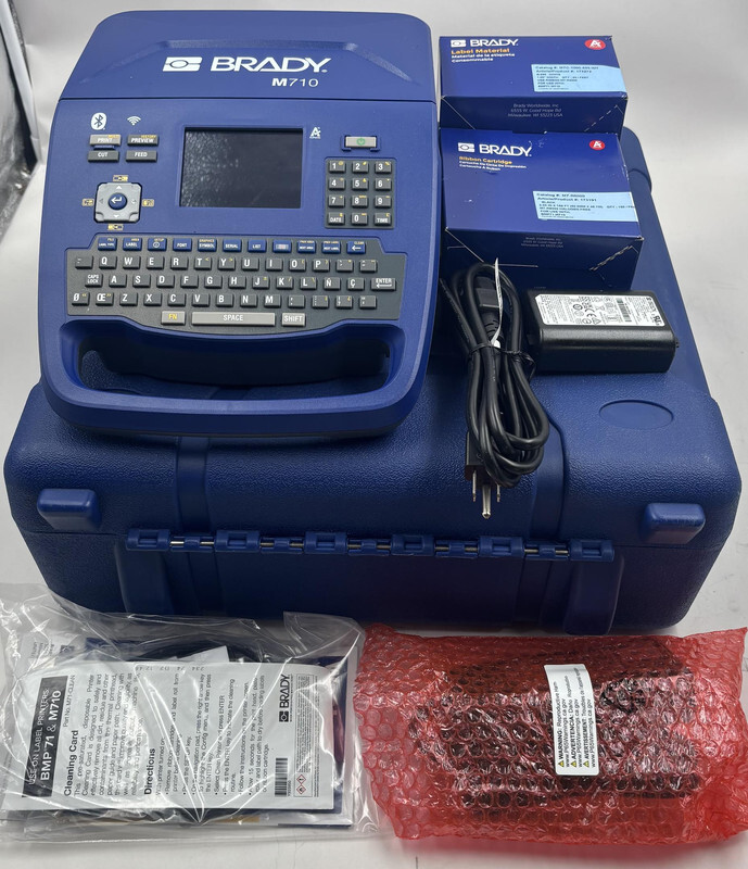 BRADY M710 LABEL PRINTING SET 18V BLUE WITH POWER ADAPTERS AND LABELS