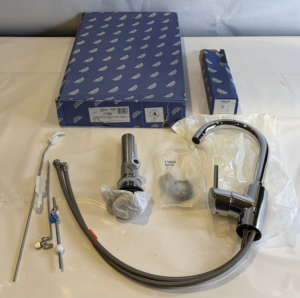 GROHE 32138002 CONCETTO 1.2 GPM SINGLE HOLE BATHROOM FAUCET W/ LIFT DRAIN CHROME