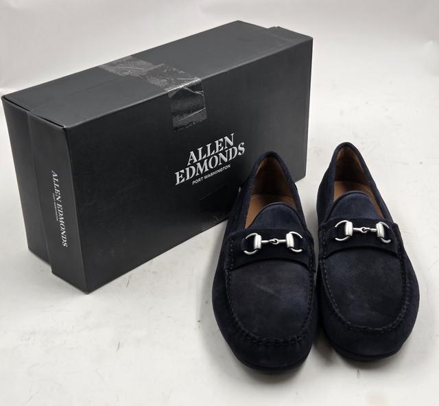 ALLEN EDMONDS SEBASTIAN MENS BIT DRIVING LOAFER SZ 11.5 3E NAVY SUEDE