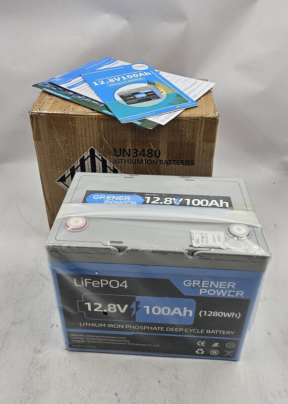 GRENERPOWER 12.8V 100AH LIFEPO4 LITHIUM BATTERY BUILT-IN 100A BMS 1280WH ENERGY