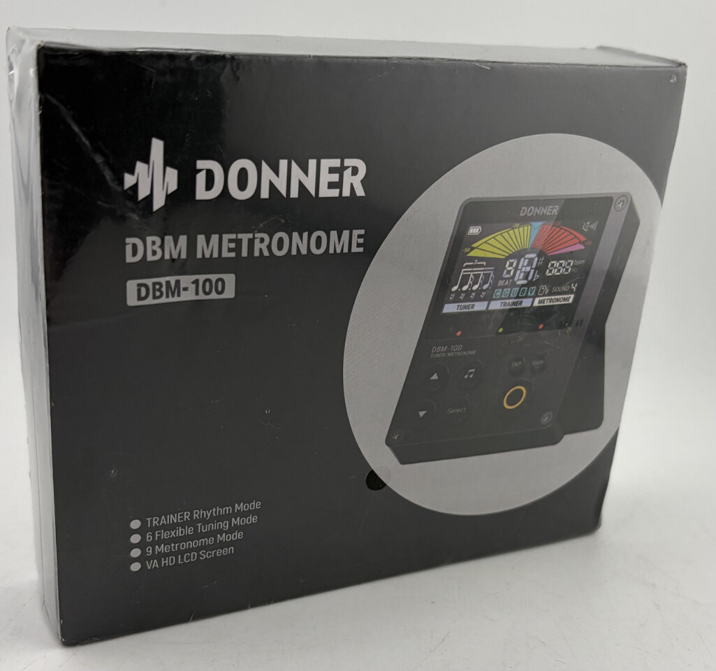 DONNER DBM-100 DIGITAL METRONOME TUNER WITH TRAINING RYTHM MODE BLACK