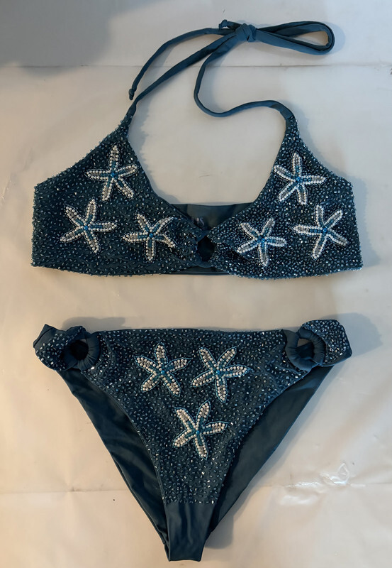 OCEANS MIAS MARINA BIKINI TOP AND BOTTOM COLOR NAVY SZ SMALL