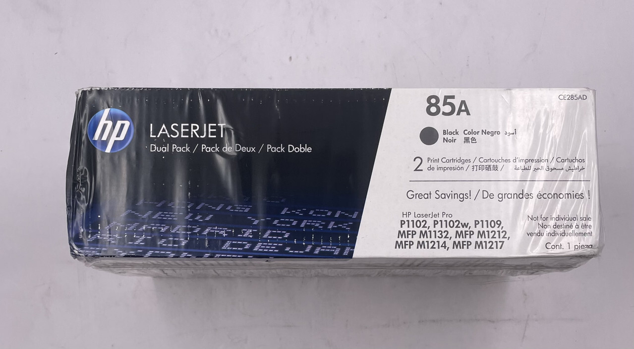 HP GENUINE 85A CE285AD BLACK DUAL PACK PRINT CARTRIDGES LASERJET PRO