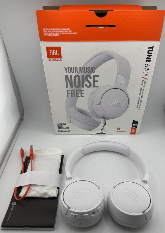 JBL TUNE 670NC WIRELESS BLUETOOTH HEADPHONES ANC NOISE CANCELLING WHITE