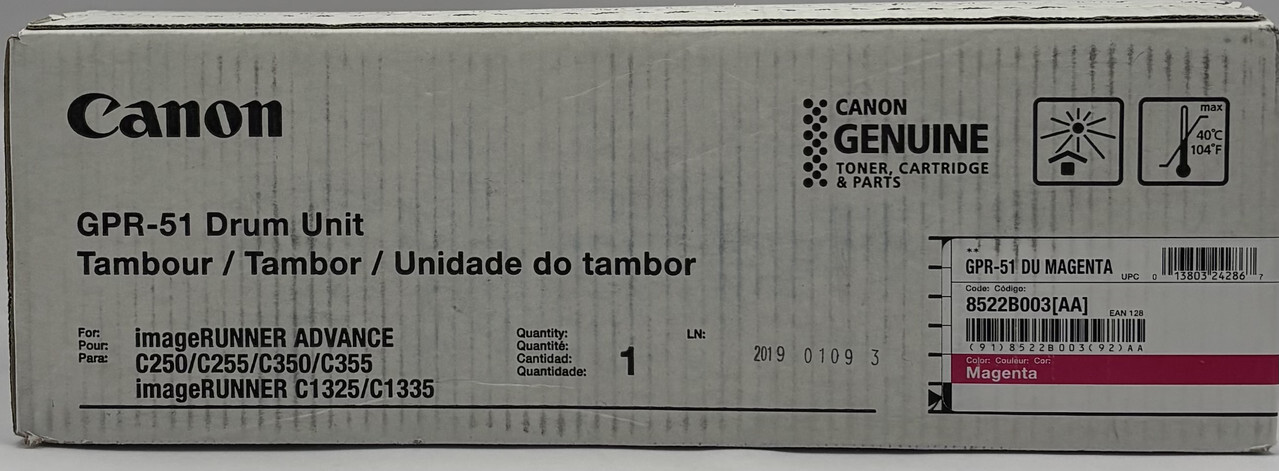CANON GENUINE GPR-51 DRUM UNIT MAGENTA CARTRIDGE IMAGERUNNER ADVANCE 8522B003