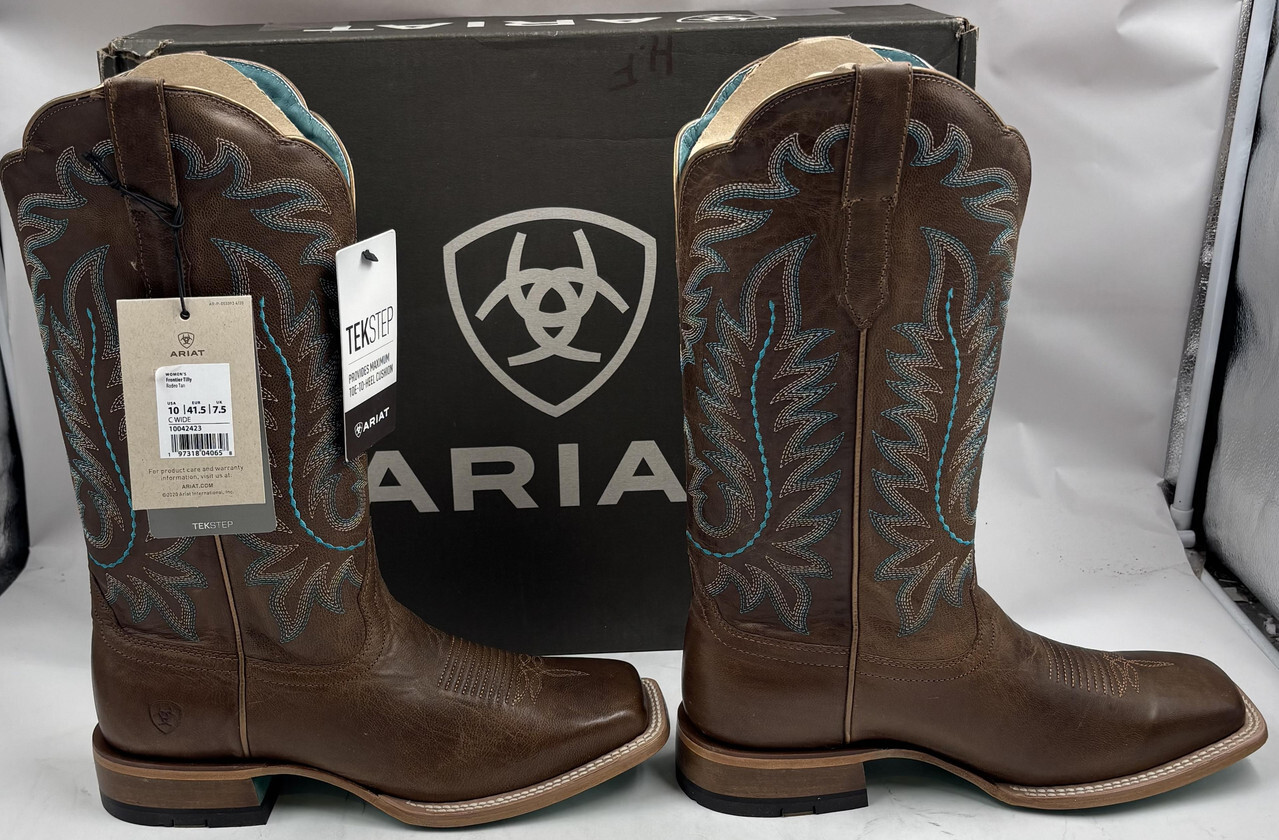 ARIAT FRONTIER TILLY 10042423 RODEO TAN WOMENS BOOTS SIZE 10 C WIDE