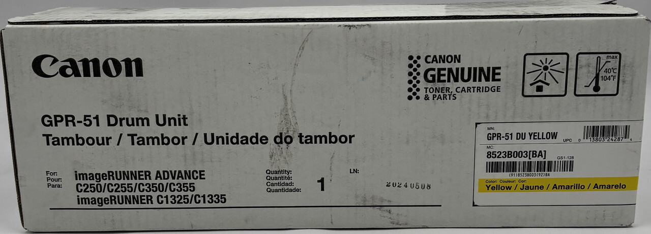 CANON GENUINE GPR-51 DRUM UNIT YELLOW CARTRIDGE FOR IMAGERUNNER ADVANCE 8523B003