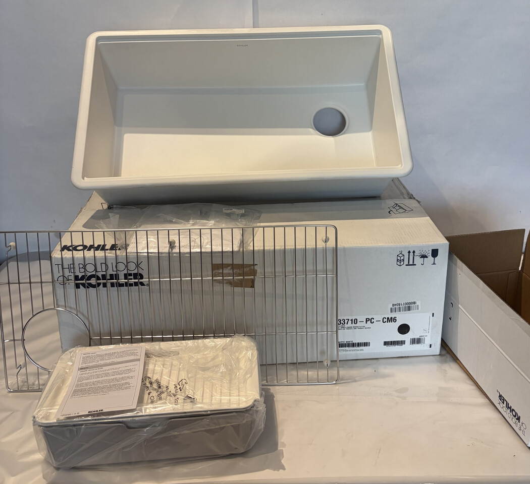 KOHLER BILLINGS 33" SINGLE BASIN WORKSTATION MATTE WHITE 33710-PC-CM6