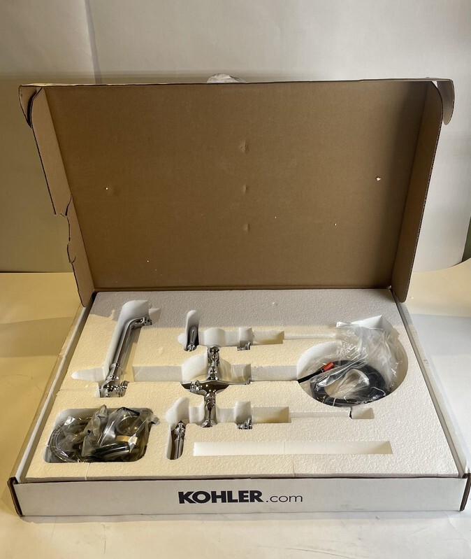 KOHLER 76519-4-CP ARTIFACTS 3-HOLE BRIDGE KITCHEN FAUCET WITH SIDE SPRAYER