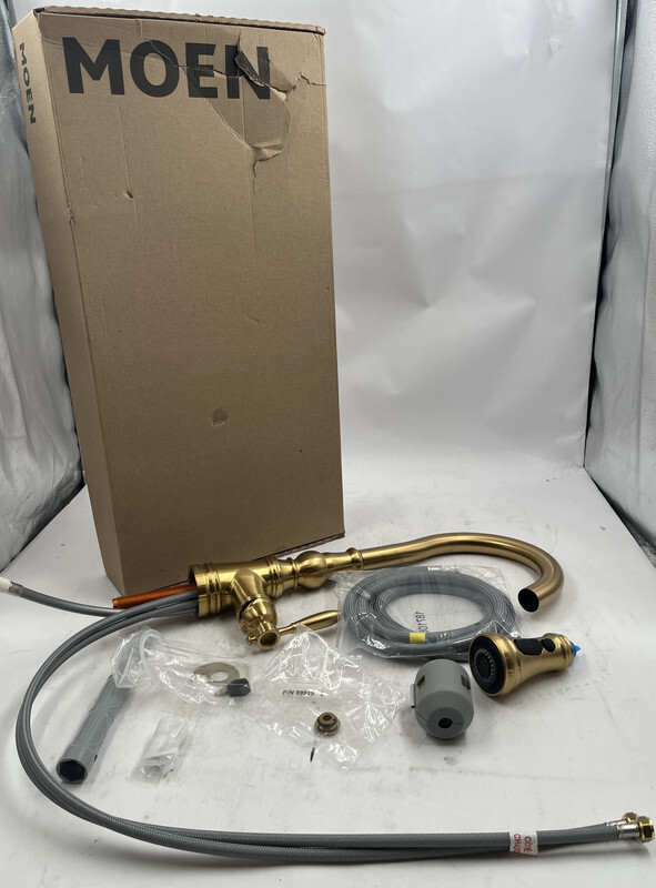 MOEN S73004BG WEYMOUTH ONE HANDLE HIGH ARC PULLDOWN KITCHEN FAUCET BRUSHED GOLD