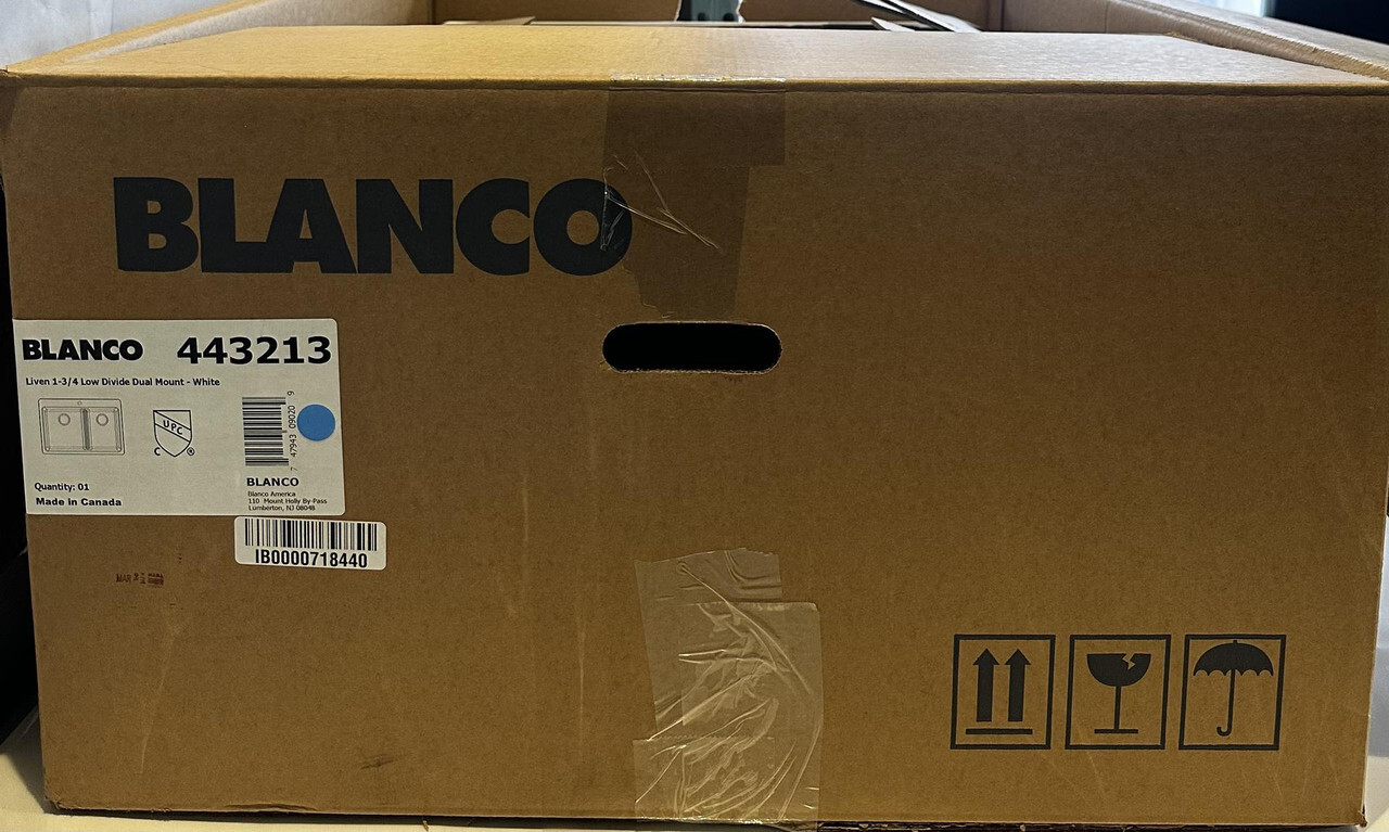 BLANCO 443213 WHITE SINK LIVEN 1 - 3/4 LOW DIVIDE DUAL MOUNT