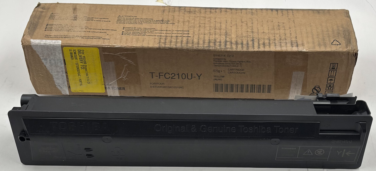 TOSHIBA T-FC210U-Y ORIGINAL & GENUINE YELLOW TONER CARTRIDGE
