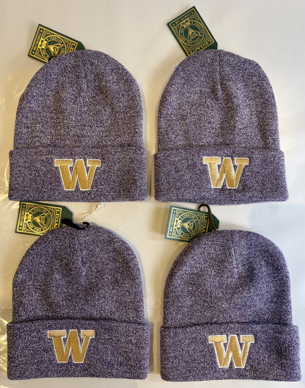 LOT OF 4 LEGACY92 KNC01 ADULT CUFF BEANIE PRUPLE MARBLE WASHINGTON HUSKIES