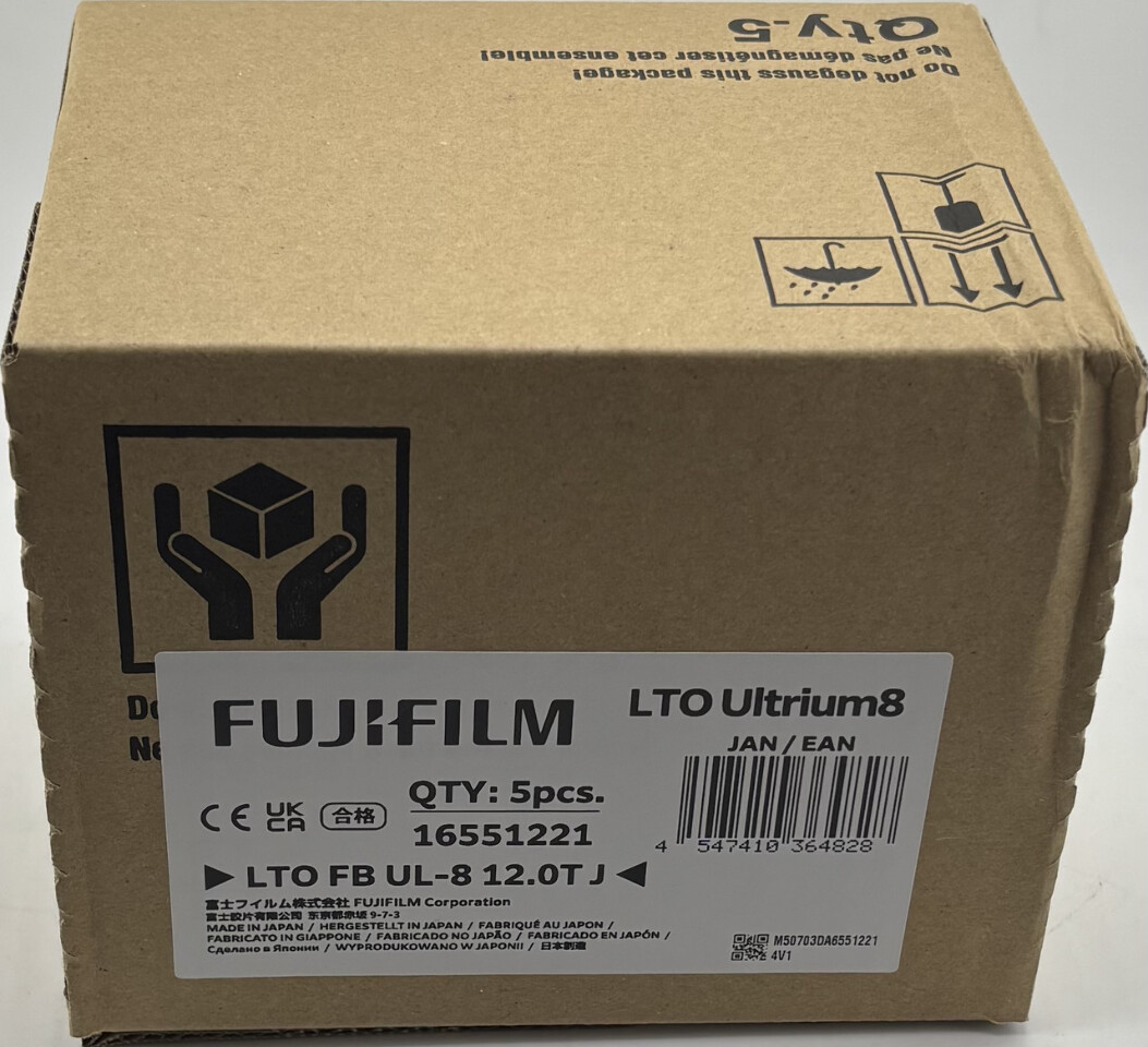 LOT OF 5 FUJIFILM LTO ULTRIUM 8 LTO-8 16551221 STORAGE BACKUP TAPE