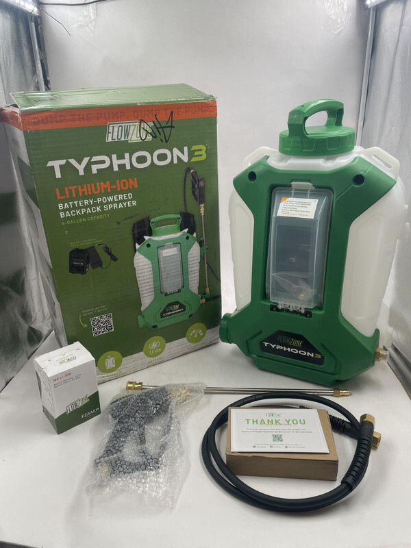 FLOWZONE TYPHOON3 LITHIUM-ION BATTERY-POWERED BACKPACK SPRAYER 4 GALLON