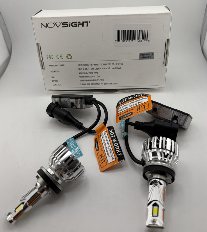 QTY 2 NOVSIGHT H8/H9/H11 LED HEADLIGHT BULBS HIGH LOW BEAM 6500K 32000LM 140W