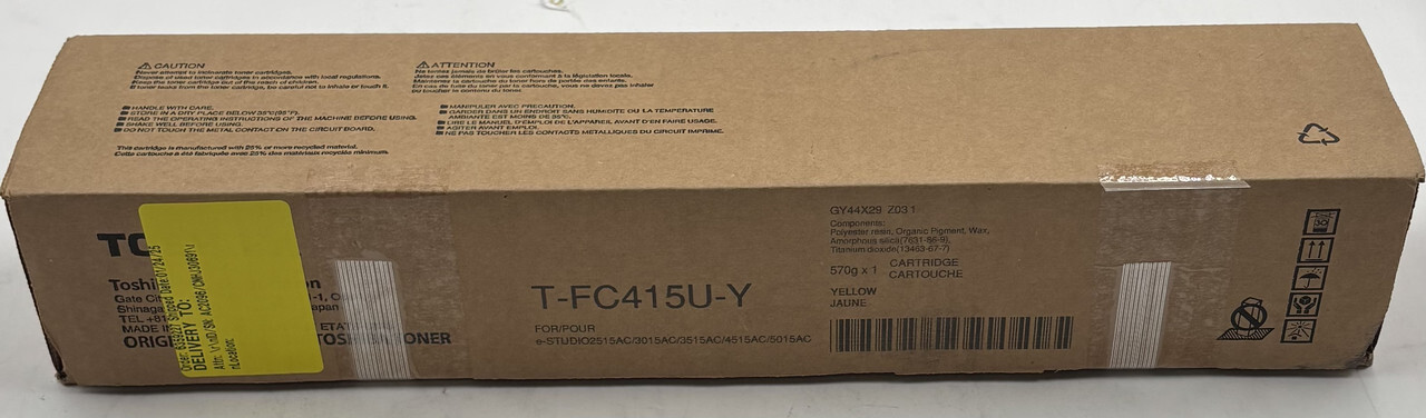 TOSHIBA T-FC415U-Y ORIGINAL & GENUINE YELLOW TONER CARTRIDGE