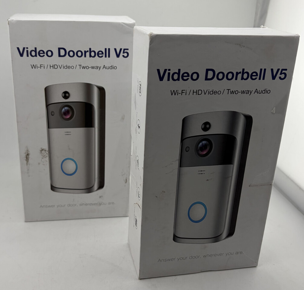 LOT OF 2 AIWIT V5 VIDEO DOORBELL WIFI HD VIDEO TWO-WAY AUDIO SILVER
