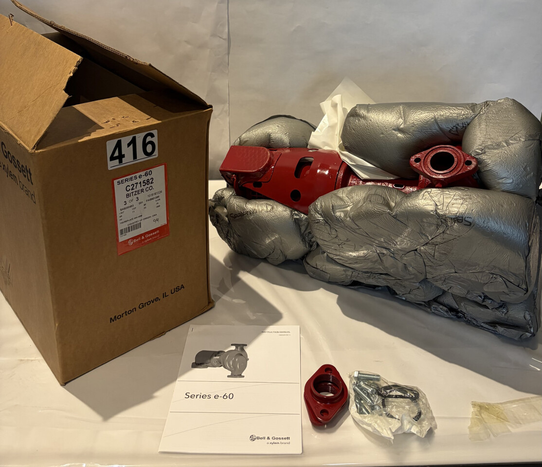 BELL & GOSSETT SERIES E-60 1.5X7 6.375 .75 INLINE CENTRIFUGAL PUMP HVAC PLUMBING