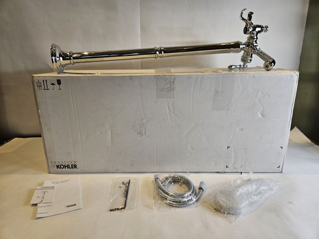 KOHLER T72790-9M-CP ARTIFACTS FLOOR MOUNTED TUB FILLER W/ BUILT-IN DIVERTER & HS