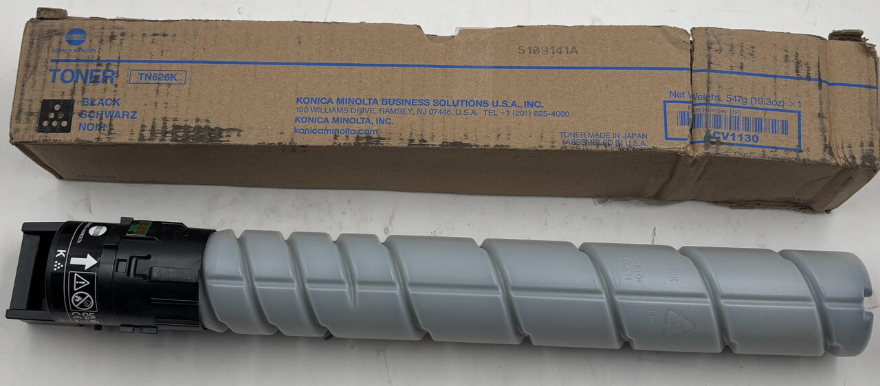 KONICA MINOLTA GENUINE TN626K ACV1130 BLACK TONER CARTRIDGE IN ORIGINAL BOX