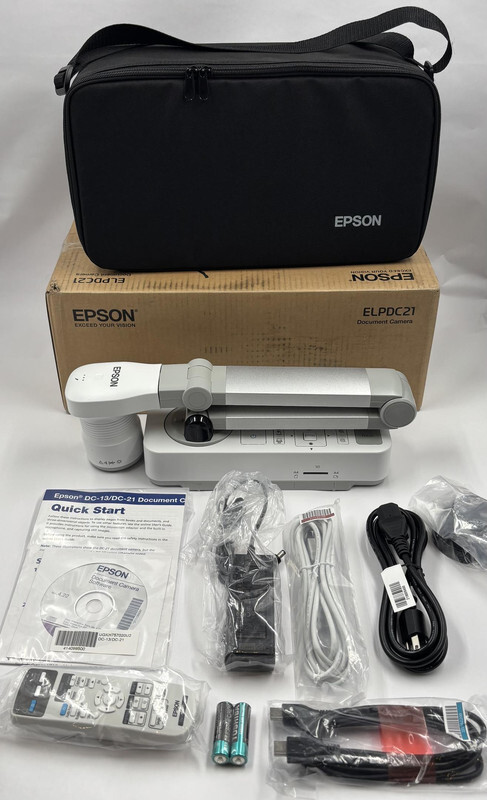 EPSON ELPDC21 EAI V12H758020 DOCUMENT CAMERA WITH REMOTE AND POWER CORDS