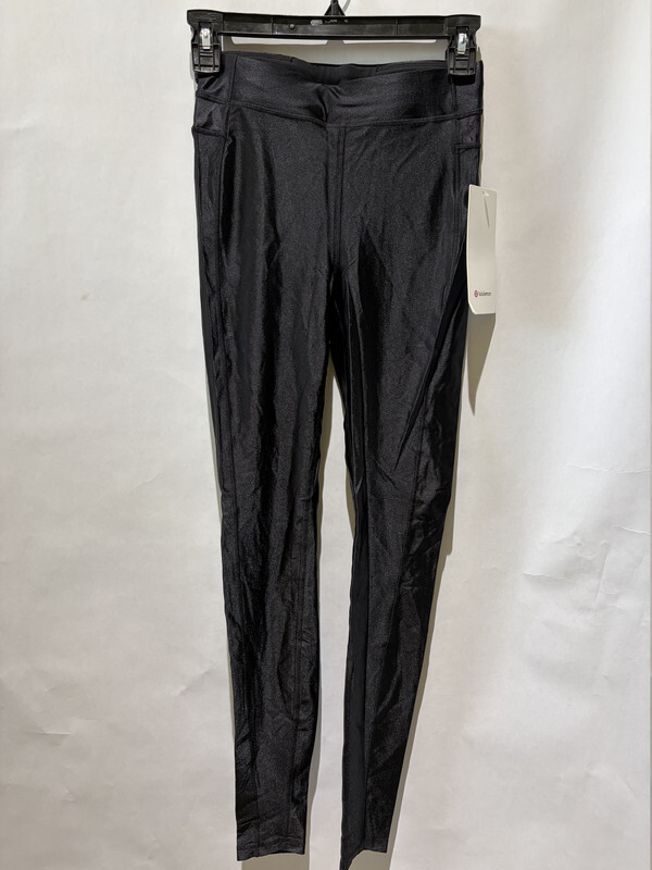 LULULEMON WOMEN'S SATIN SHINE HR TIGHT 28" SIZE 4 LW5GK9S BLACK