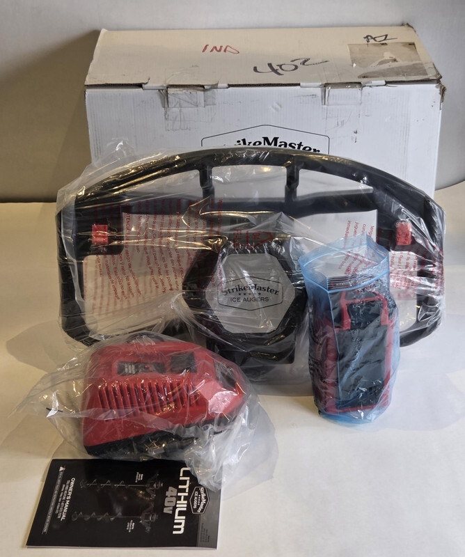 STRIKEMASTER LFV-PH 40V LITHIUM ICE AUGER MOTOR BATTERY AND CHARGER NO BLADE