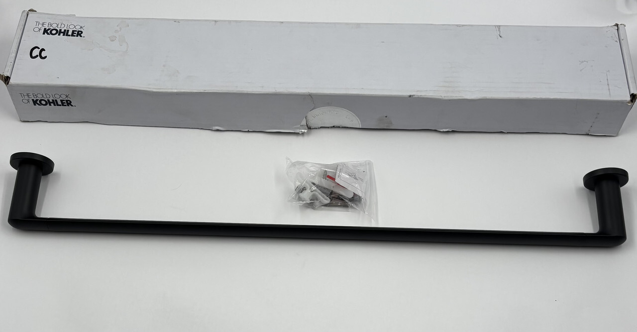 KOHLER 97882-BL KUMIN 24 INCH TOWEL BAR MATTE BLACK WITH ORIGINAL BOX