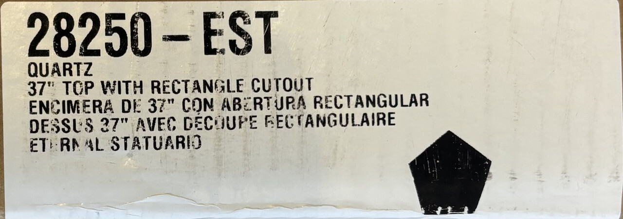 KOHLER 28250-EST QUARTZ 37" TOP WITH RECTANGLE CUTOUT 1P28250-EST-AA